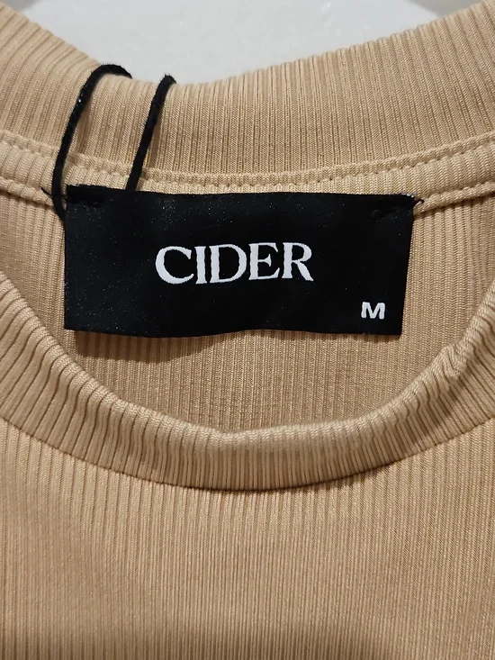 Cider Ribbed Sleeveless Crop Top in Beige - Picture 5 of 5